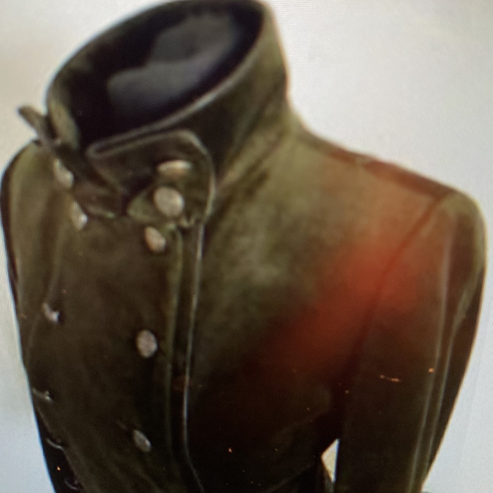 Zara Woman Vintage Cotton Velvet Style Jacket Coat in as army khaki color - Picture 8 of 12